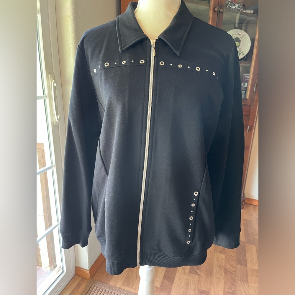 Black Jacket with Silver Grommets